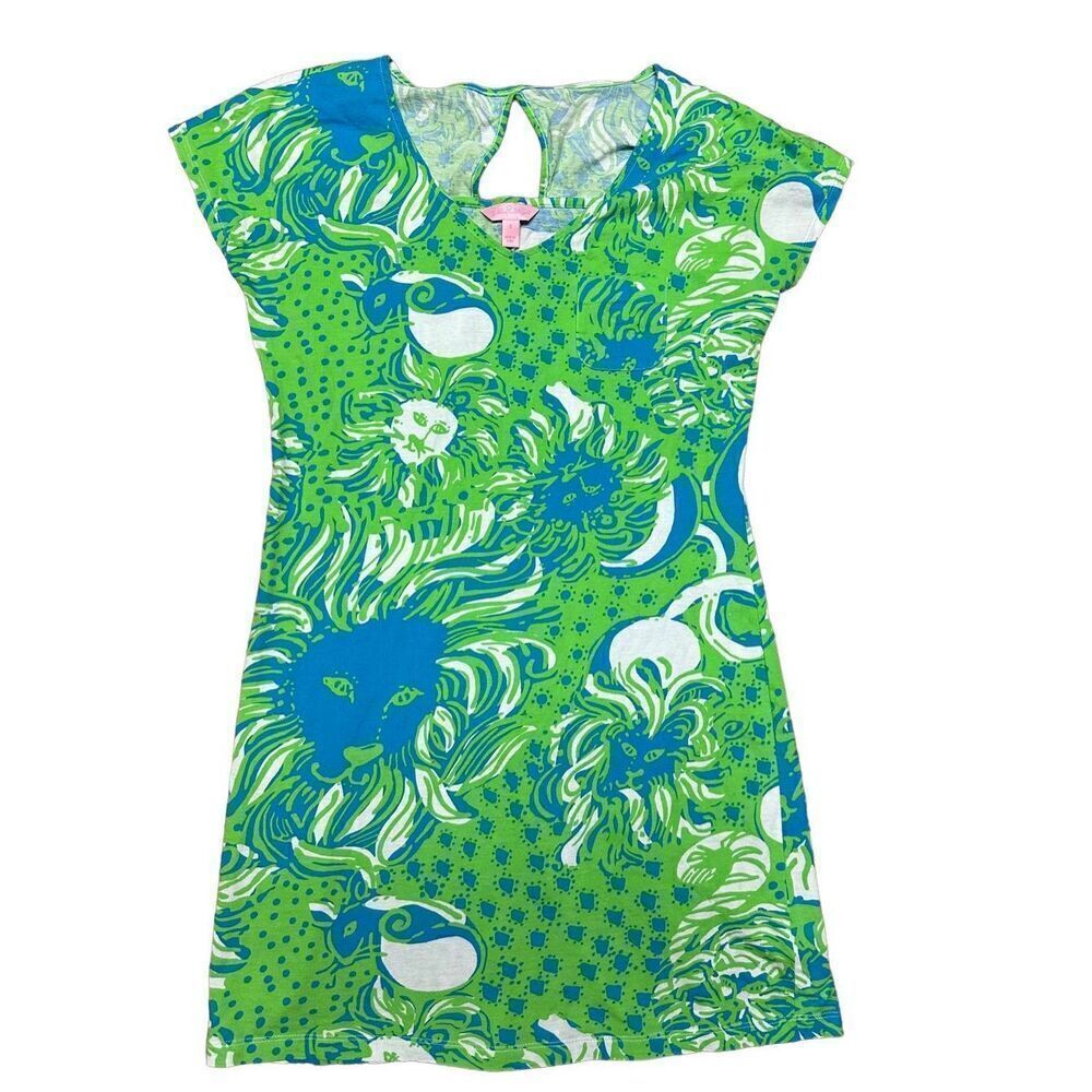 Lilly Pulitzer Daniella Dress Roar of the Jungle Limeade Green Sz S